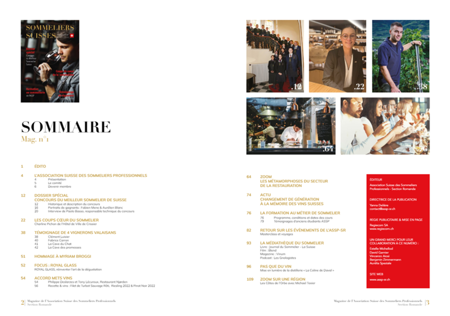 SOMMELIERS SUISSES MAGAZINE n°1 | assp-sr.ch